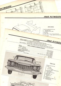 1960 PLYMOUTH FURY SAVOY 60 MOTOR'S BODY FRAME DIMENSIONS CRASH LLUSTRATIONS MOR - Bild 1 von 1