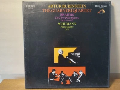 Rubinstein, Guarneri- Brahms 3 Piano Quartets, Schumann Piano Quintet, 3xLPs NM - Image 1 of 4