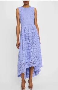NEW Tags $660 Shoshanna Daniela High-Low Floral Lace Maxi Dress Wisteria Size 12 - Picture 1 of 12