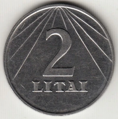 LITHUANIA KM#92. 2 LITAS 1991. XF. FIRST MINTAGE Nickel Coin. -SELDOM SEEN- - Image 1 of 2