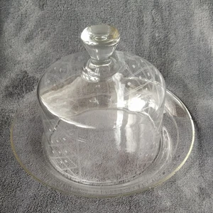 Glasglocke geschliffen Glashaube Käseglocke Ø 14 cm alt Vintage Deko - Bild 1 von 7