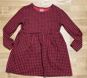 Girl's Cat & Jack Red & Black Printed Knit Dress Size 6-7 EUC - Picture 1 of 3