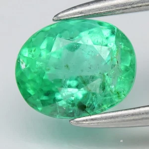 💎 0.51ct 5.5x4.3mm Oval Natural Green Emerald - Unheated, Colombia Gemstone - Picture 1 of 4