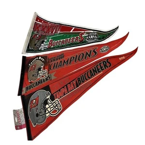 NFL 2002 Tampa Bay Buccaneers Super Bowl 37 Champions & NFC-NFL Pennant Lot of 3 - Picture 1 of 5
