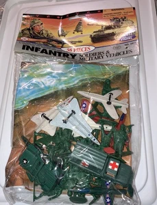 VINTAGE 38 Piece FISHEL INFANTRY SOLDIERS & MILITARY VEHICLES Jet 1993 #3871 (2) - Picture 1 of 4