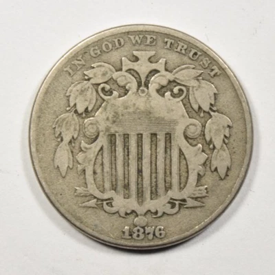 1876 SHIELD NICKEL ~ PROBLEM-FREE VF VERY FINE ~ PRICED RIGHT! - Image 1 of 2