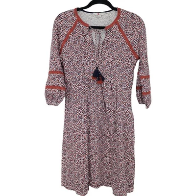 Boden Women's Heidi Jersey Dress Peasant Boho Floral Print 3/4 Sleeve Size 6 - Image 1 of 4