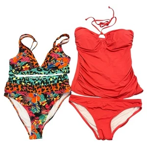 Women's Swimsuits Size Medium Michael Kors Bikini Plus Vibrant Tropical Bikini - Picture 1 of 14