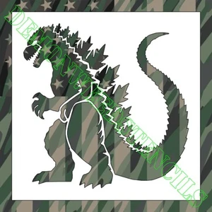 12"x12" Clear Plastic Stencil - Godzilla (RA77) (.007") - Picture 1 of 2