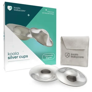 Koala Babycare Silberhütchen - 2 Stück - Stillhütchen Standardgröße Silber für m - Bild 1 von 8