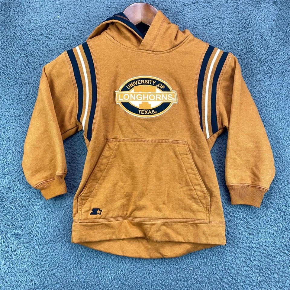 Starter University of Texas Longhorns 连帽衫 儿童 尺寸 4/5 Burnt 橙色 — 第 1/4 张图片