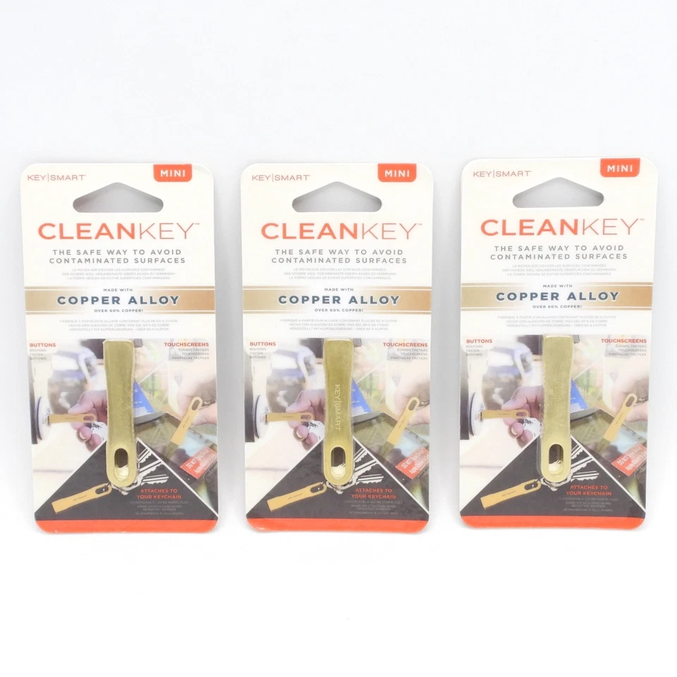 Lot 3 Original CleanKey KeySmart Copper Alloy Keytouch May Have Wear