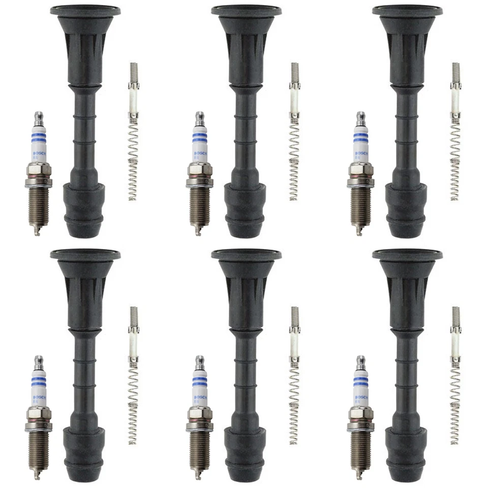 Bosch 6 bujías dobles de iridio y kit de arranque de bobina de encendido Denso para FX35 G35 Foto 1 de 1