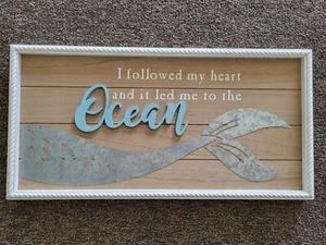 I Followed My Heart And It Led Me To The Ocean Mermaid Wooden Plaque - Picture 1 of 4
