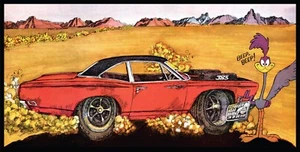 Plymouth Roadrunner 1969 (30) "Coche del año" 4'X8' pancarta de vinilo. BEEP BEEP! - Imagen 1 de 1