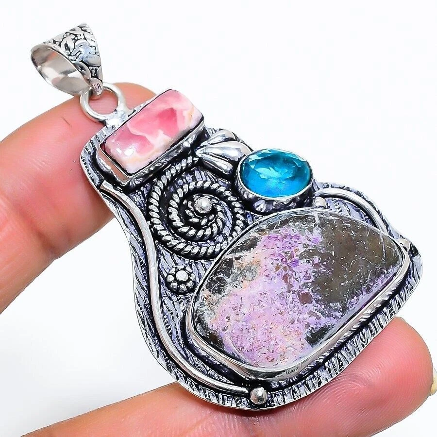 Ciondolo gioielli in argento sterling 925 fatto a mano con pietra preziosa... - Immagine 1 di 1