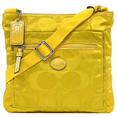 Bolso de Hombro Coach EC-21953 Amarillo Firma F77408 Buen Estado Sacoche Foto 1 de 4