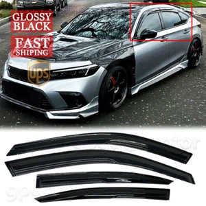 For Civic Hatchback 5Dr 22-24 JDM-Mugen Style Window Visor Rain Guard Deflector - Picture 1 of 6