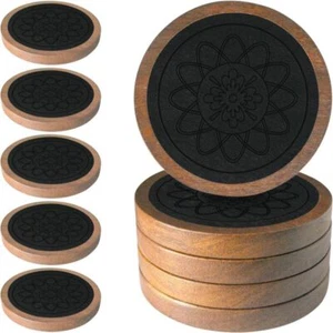 Wood Coasters For Drinks Absorbent Coaster Drinks Coasters For Coffee Protection - Picture 1 of 12