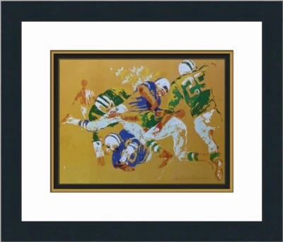 Estampado enmarcado personalizado de fútbol americano naranja Leroy Neiman Foto 1 de 2