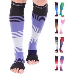 Toeless Compression Socks Women and Men โ Open Toe Calf Support 20-30mmHg Kne... - Picture 1 of 9
