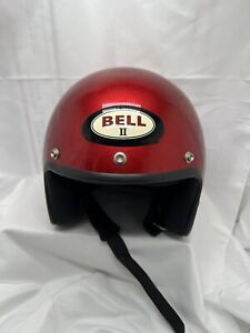 Vintage Bell 2 II Open Face EO2 Medium Red Motorcycle Racing Helmet