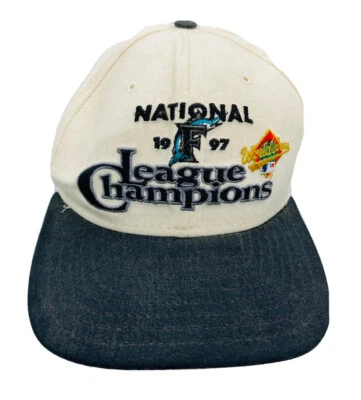 *VINTAGE* Sombrero New Era 1997 Campeones del Mundo de los Florida Marlins Casa Club; Hecho en EE. UU. Foto 1 de 4