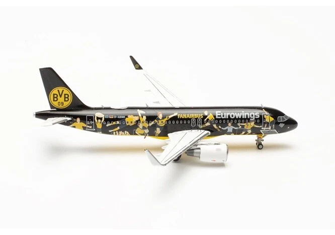 Herpa 562829 - 1/400 Eurowings Airbus A320 "BVB Fanairbus" - D-AEWM - Neuf - Image 1 of 1