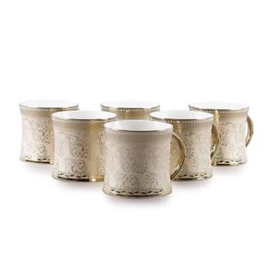 Bone China Coffee Cups Luxury Golden Cups Set of 6 - Picture 1 of 4