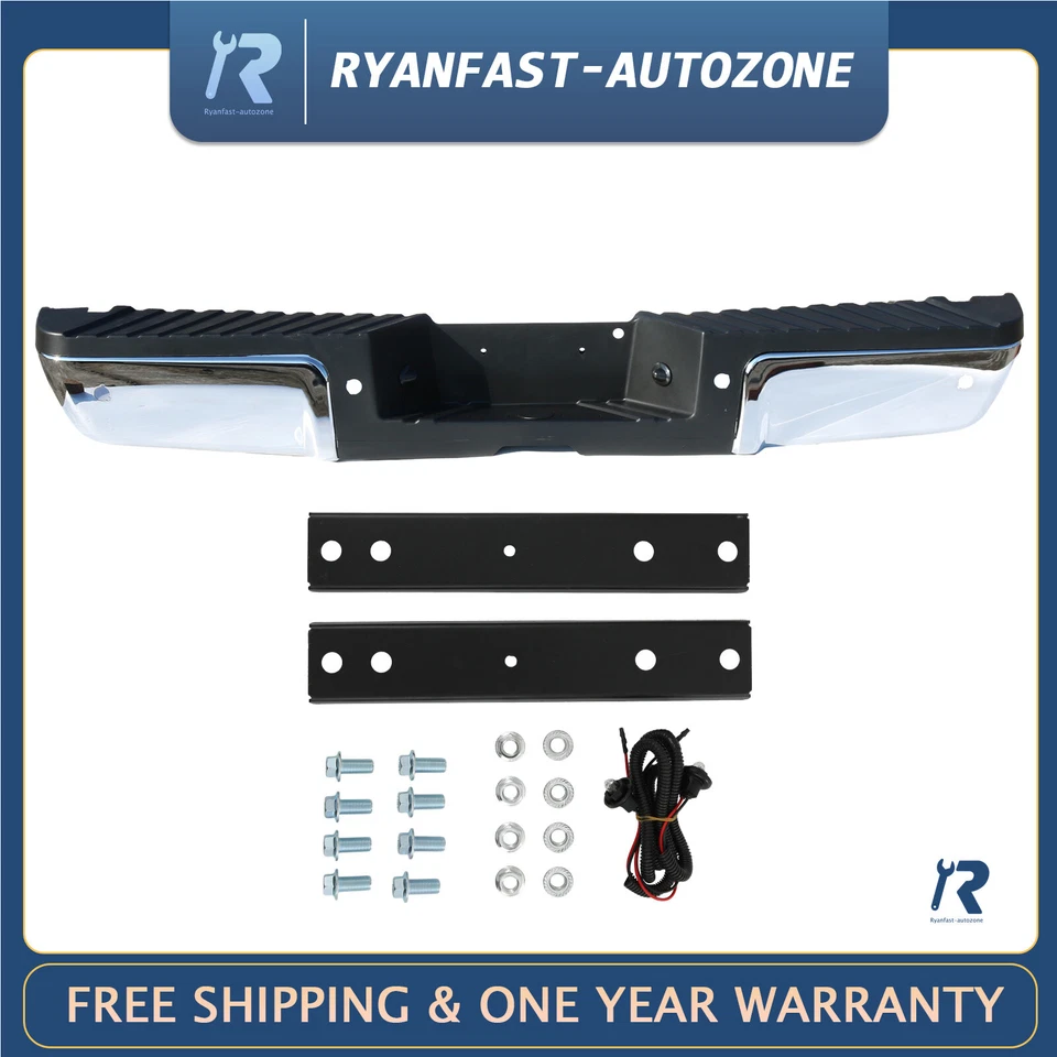 Parachoques trasero cromado con orificio de sensor para Ford F-250 F350 Super Duty 2008-2016 Foto 1 de 4