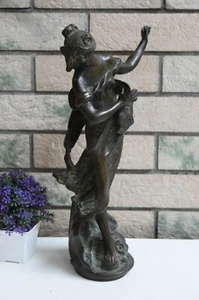 Messing Auguste Moreau Vintage Figur Waldprinzessin Elena Britische Statue EK965 - Bild 1 von 12