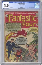 Fantastic Four #6 CGC 4.0 VINTAGE Marvel KEY 1st Villain Team-Up, Subby & Doom