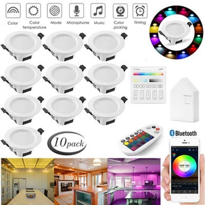 10er 5W/9W WIFI Bluetooth LED Einbaustrahler Einbau-Leuchten Lampen Spots Decken - Afbeelding 1 van 16