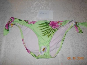 Womens Athena Swimsuit Tropical Print Bikini Bottom with Side Ties 12  NWOT 1 - Picture 1 of 2