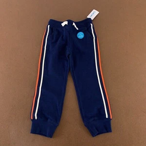 Carters Boys Size 4 Navy Blue Orange White Striped Ahtletic Jogger Pants NWT - Picture 1 of 5