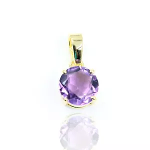 Compleanno Regalo per Lei Naturale Ametista Gemma Ciondolo 925 Argento Sterling - Foto 1 di 12