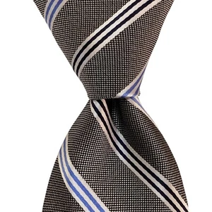 CLUB ROOM Polyester Skinny Necktie Designer STRIPED Gray/Black/White NWT $55 - Picture 1 of 3