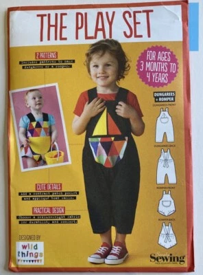 Simply Sewing Play Boy Girl Child Baby Romper Set Dungarees New Uncut Pattern - Image 1 of 4