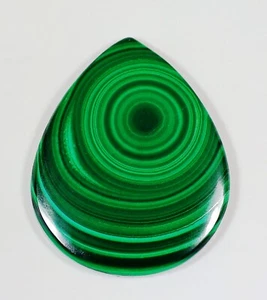 92 Ct  5X35X42 mm NATURAL GREEN MALACHITE PEAR CABOCHON JEWELRY GEMSTONES JB-34 - Picture 1 of 4