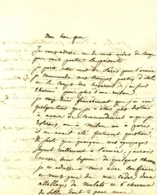 Napoleon - Eugène de Beauharnais lettre autographe signée - Campagne de Russie - Photo 1/2