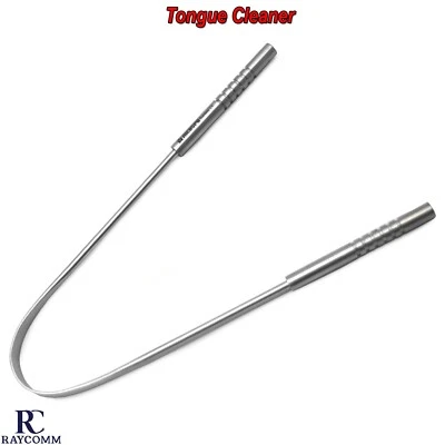 Raspador limpiador de salón de acero inoxidable para el cuidado de la lengua dental Instrumento de higiene bucal Foto 1 de 4
