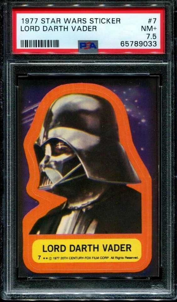 PSA 7.5 Darth Vader Rookie Card 1977 Topps Star Wars Stickers #7 NM+ Lord - Image 1 of 2