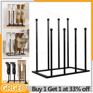 4 Pair Metal Welly Boot Stand Rack Boots Storage Holder Organiser Indoor Outdoor - Picture 1 of 15
