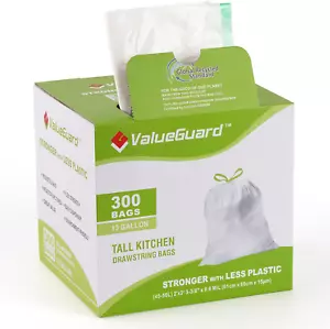 Large Trash Bags 13 Gallon Tall Drawstring 100% Post-Consumer Recycled Garbage B - Picture 1 of 7