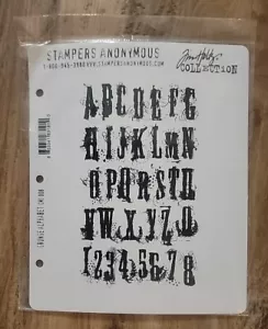 Estampillas de la colección Jim Holtz alfabeto grunge anónimo CMS008 elaboración de estampillas - Imagen 1 de 2