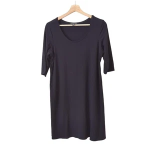 Eileen Fisher Womens Dress Black Size Medium Capsule Basic Chic Viscose Staple M - Picture 1 of 8
