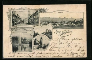 Kaufbeuren, Ansichtskarte, Jordanweiher, Hexenturm, Marktplatz - Picture 1 of 2