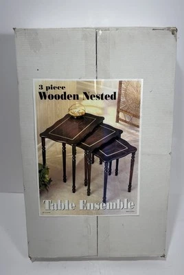 Vintage Set of 3 Wood Nesting Tables Mid-Century Modern 52690 - Image 1 of 4