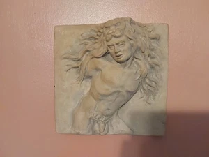 RARE Native American Indian Man 3D Wall Hanging Chalkware Plaque - Picture 1 of 8