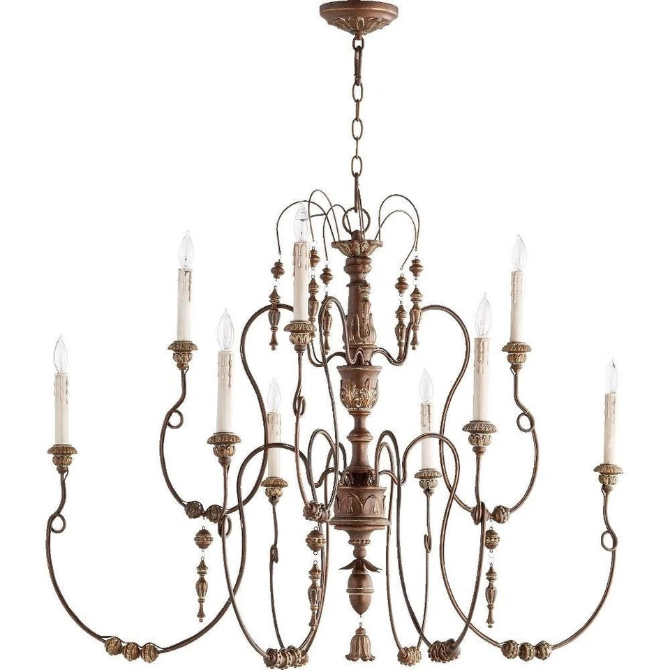 Quorum Salento Chandelier  9 Light 41" Wide 2 Tier VINTAGE COPPER 6206-9 - Image 1 of 1